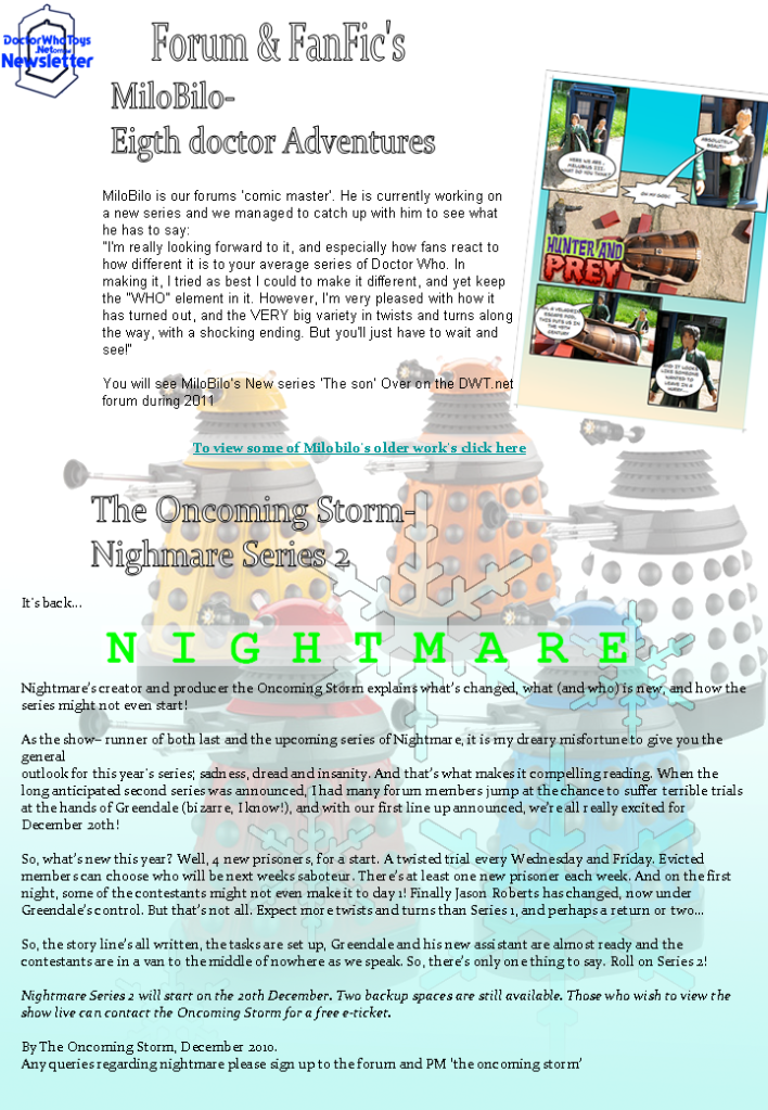 Doctor Who Toys Newsletter
