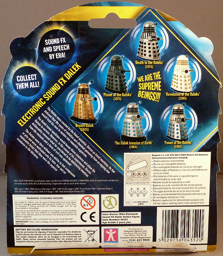 Sound FX Daleks Cardback